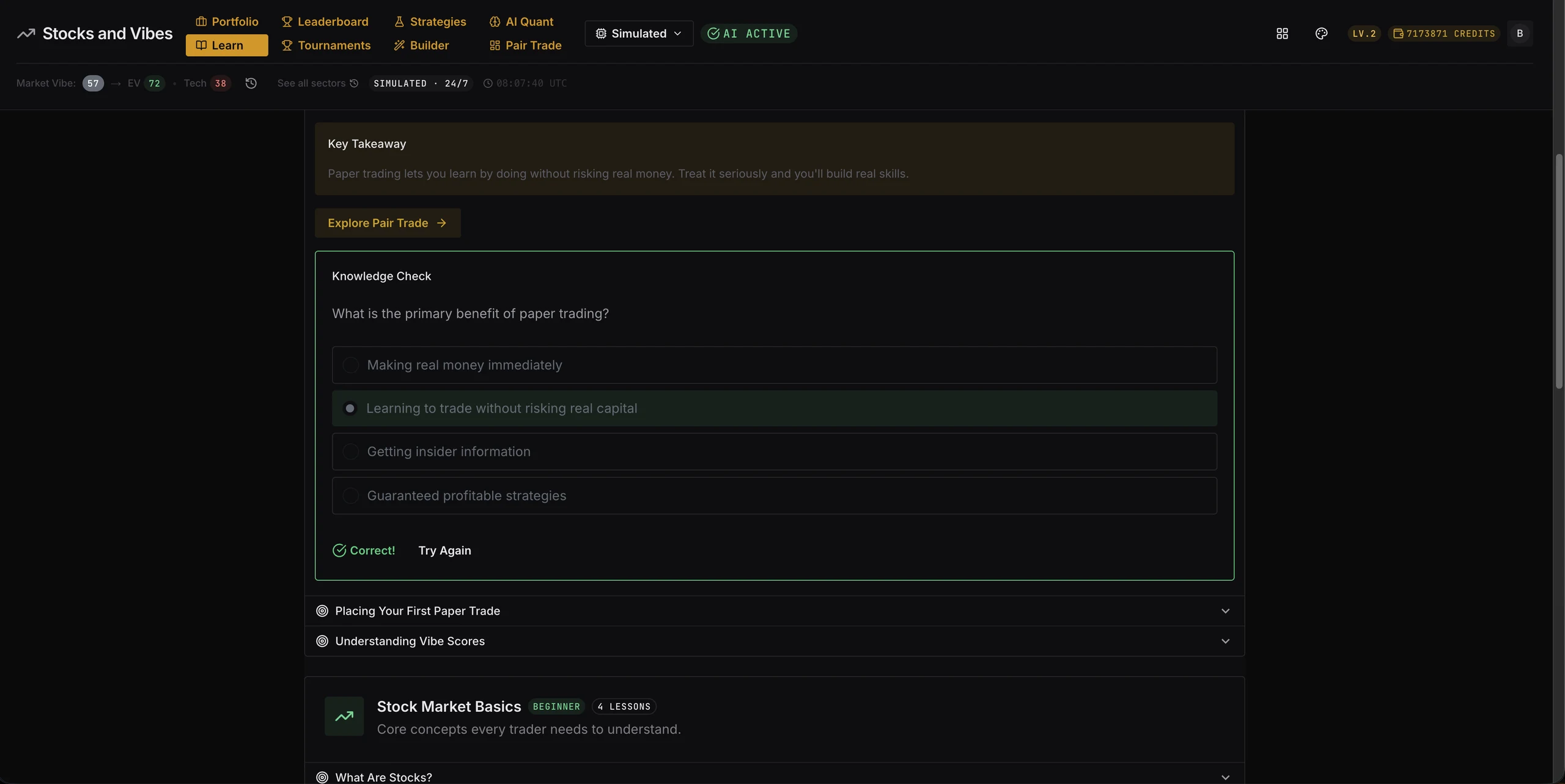 Learn track knowledge check